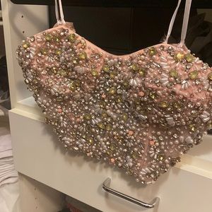 Beaded Custom Crop Top size XS